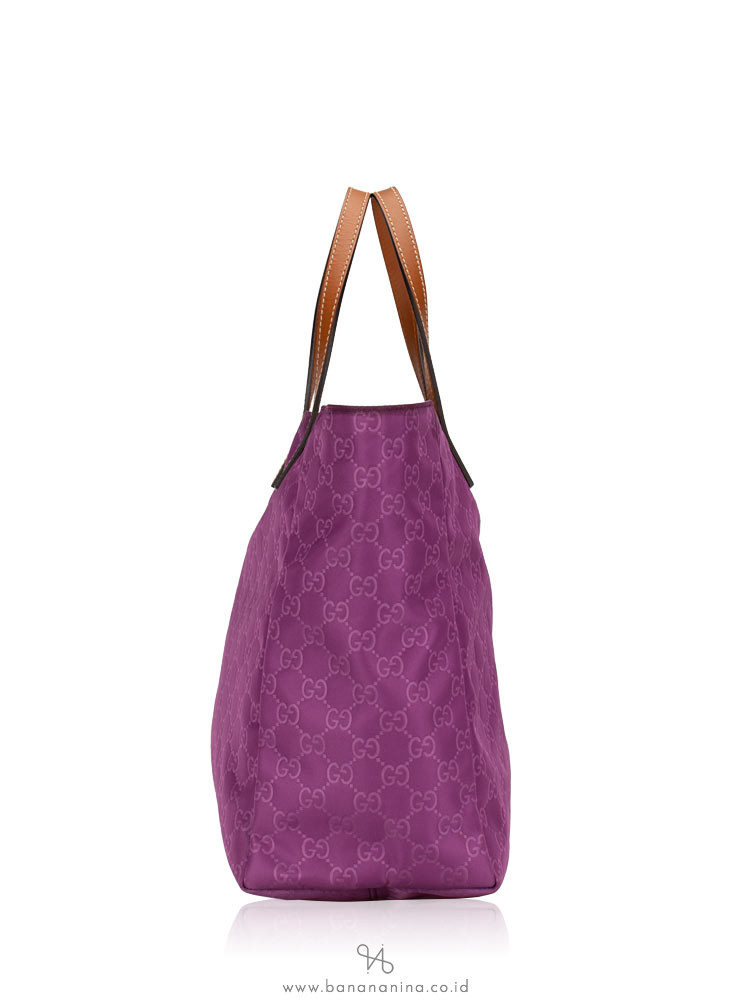 GUCCI Guccissima Nylon Tote Purple