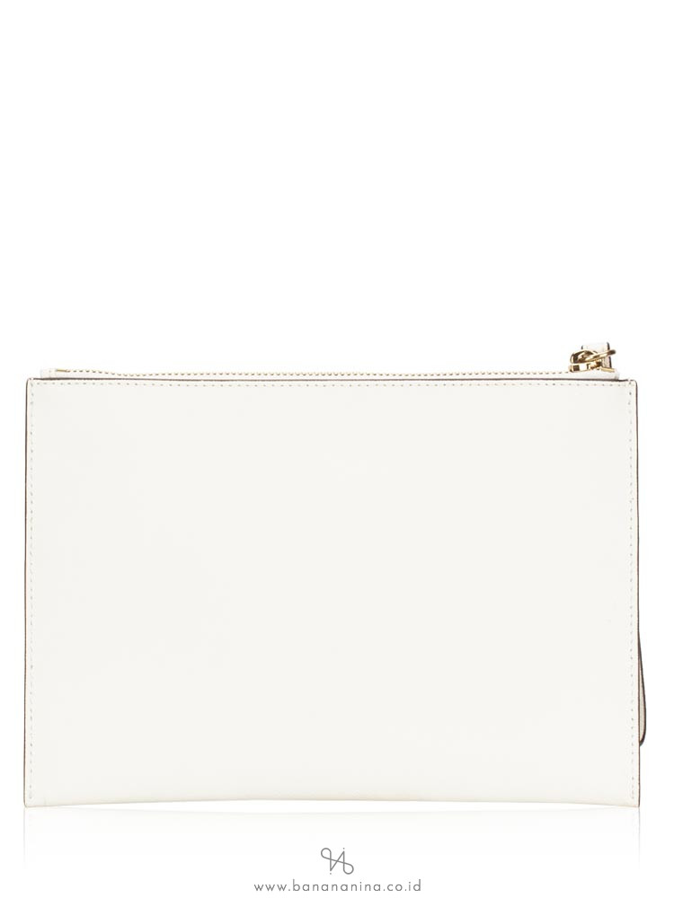 MICHAEL KORS Jet Set Travel XL Zip Clutch Optic White