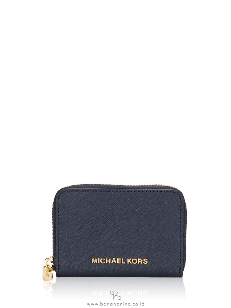 MICHAEL KORS Jet Set Travel Saffiano Zip Card Case Navy