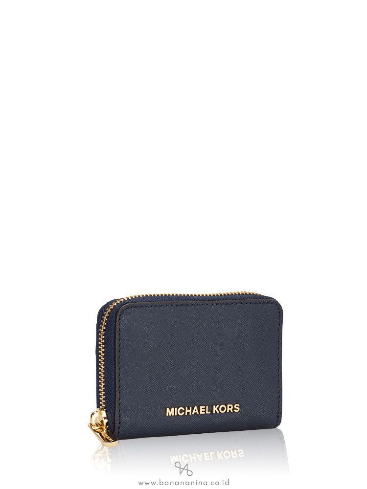 MICHAEL KORS Jet Set Travel Saffiano Zip Card Case Navy