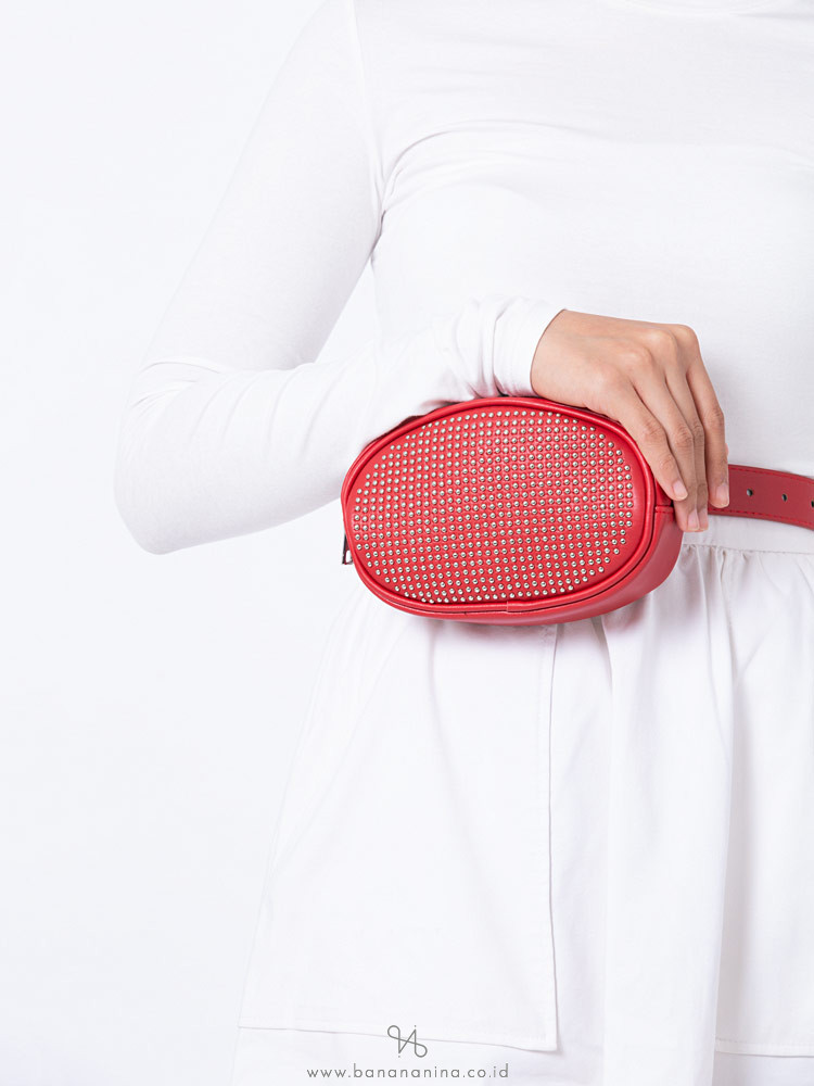 STEVE MADDEN W-Studly Studded Belt Bag Red