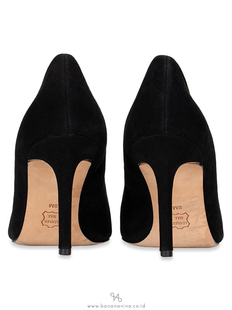 TORY BURCH Elana Suede Pump Black Sz 8