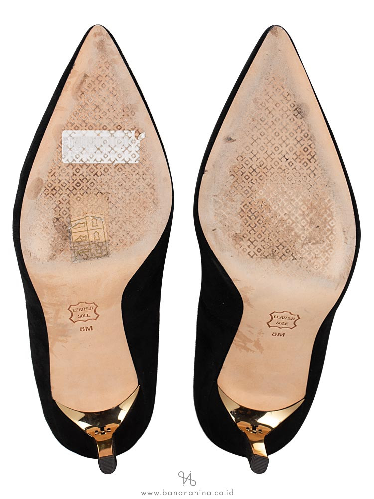 TORY BURCH Elana Suede Pump Black Sz 8