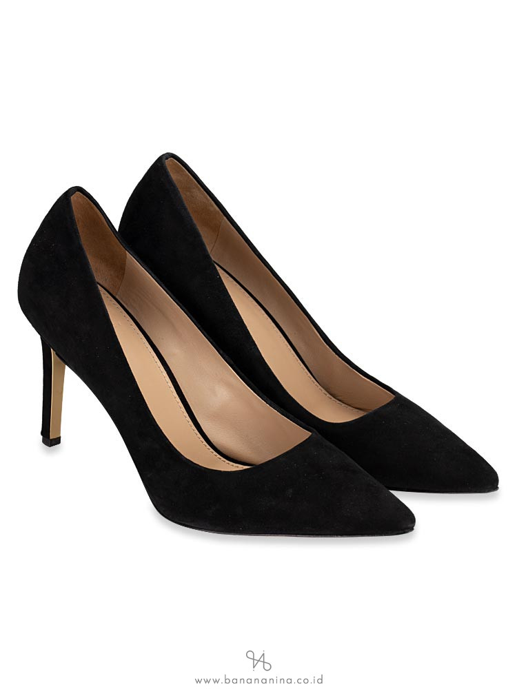 TORY BURCH Elana Suede Pump Black Sz 8