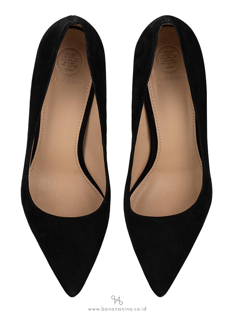 TORY BURCH Elana Suede Pump Black Sz 8