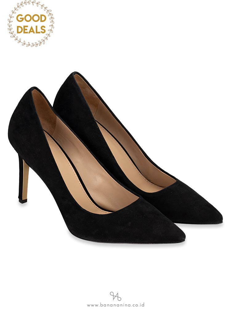 TORY BURCH Elana Suede Pump Black Sz 8