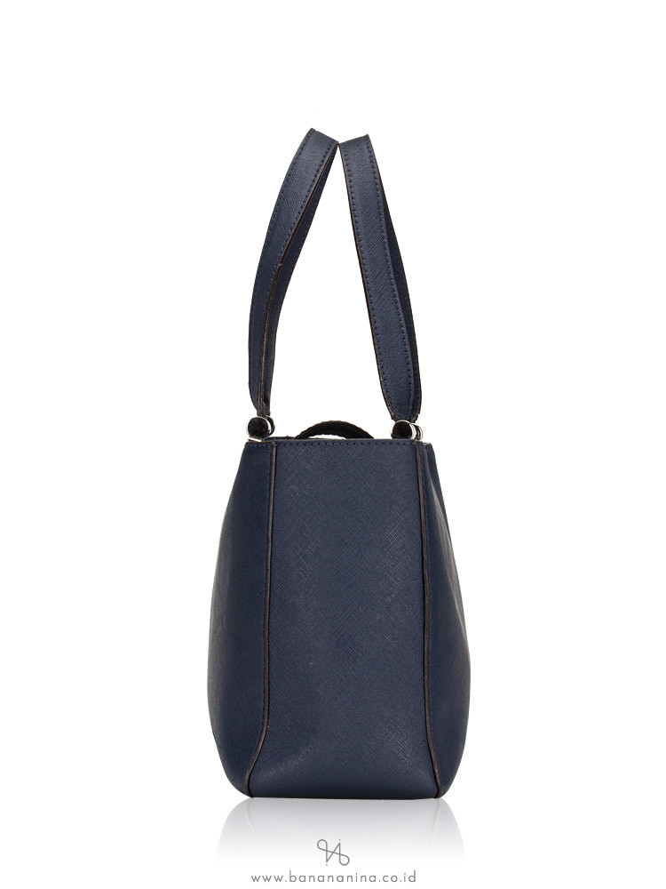 MICHAEL KORS Tilda Medium Leather Tote Navy