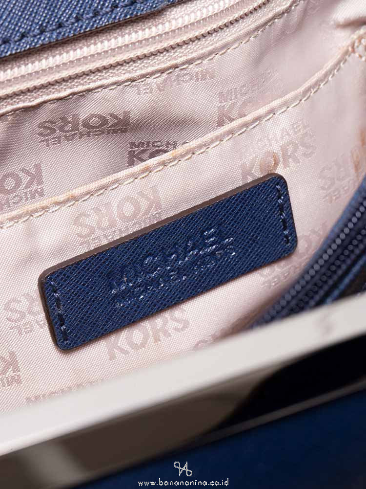 MICHAEL KORS Tilda Medium Leather Tote Navy