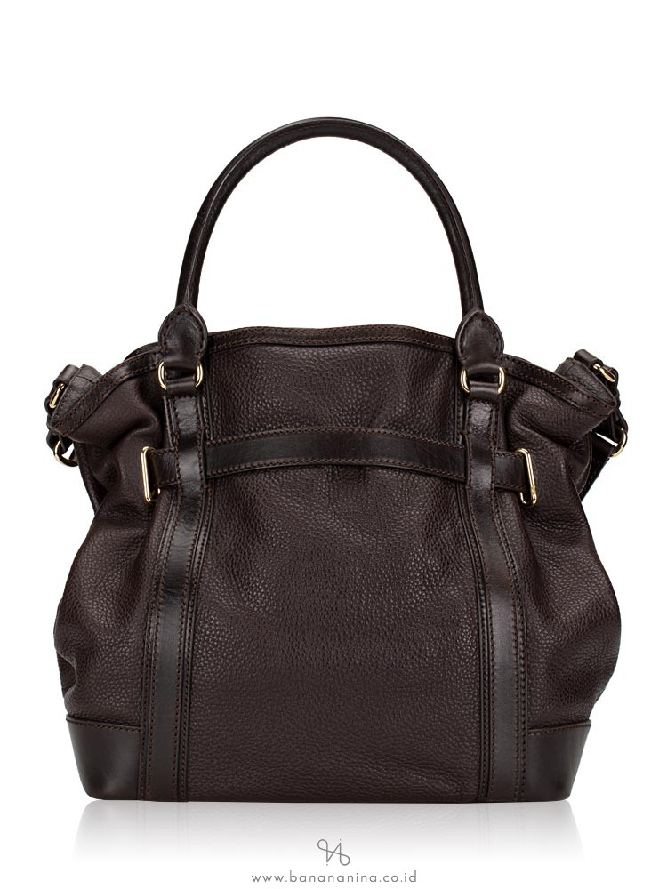 BURBERRY Golderton Bridle Tote Dark Chocolate
