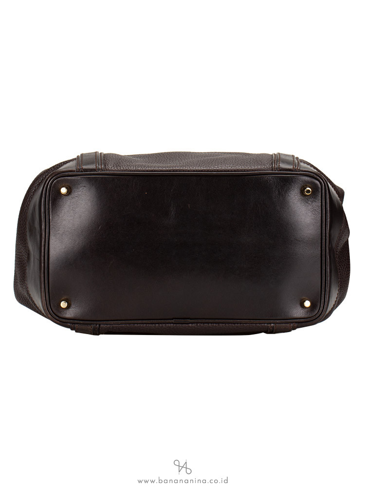 BURBERRY Golderton Bridle Tote Dark Chocolate
