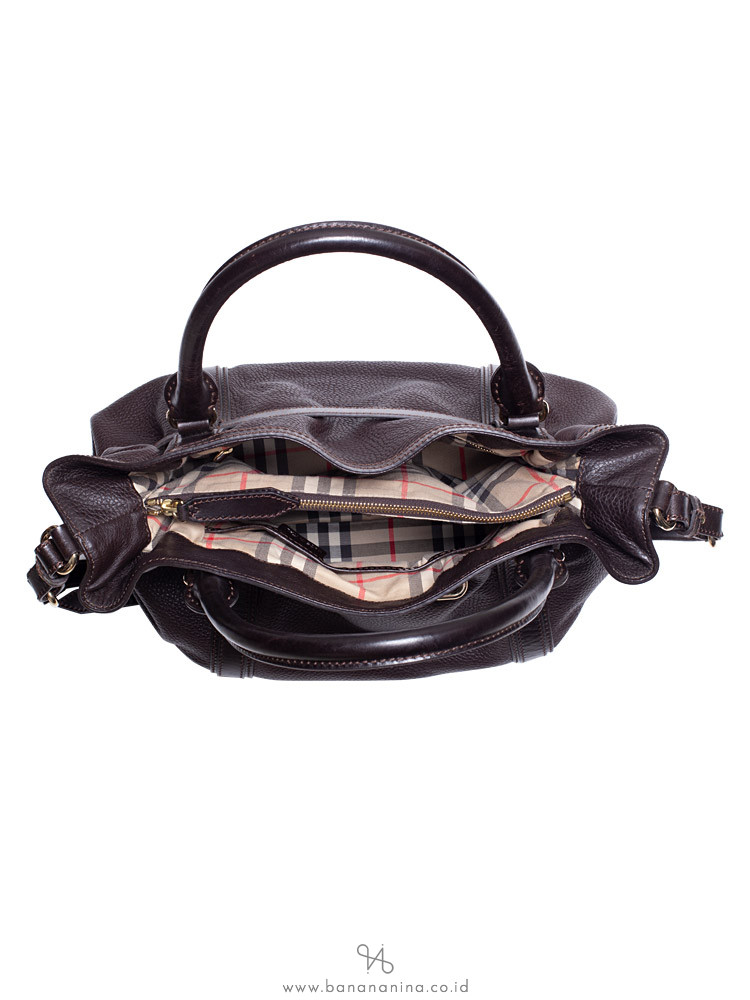 BURBERRY Golderton Bridle Tote Dark Chocolate