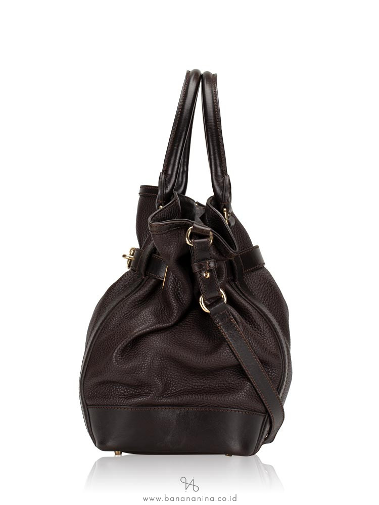 BURBERRY Golderton Bridle Tote Dark Chocolate
