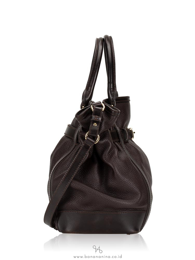 BURBERRY Golderton Bridle Tote Dark Chocolate