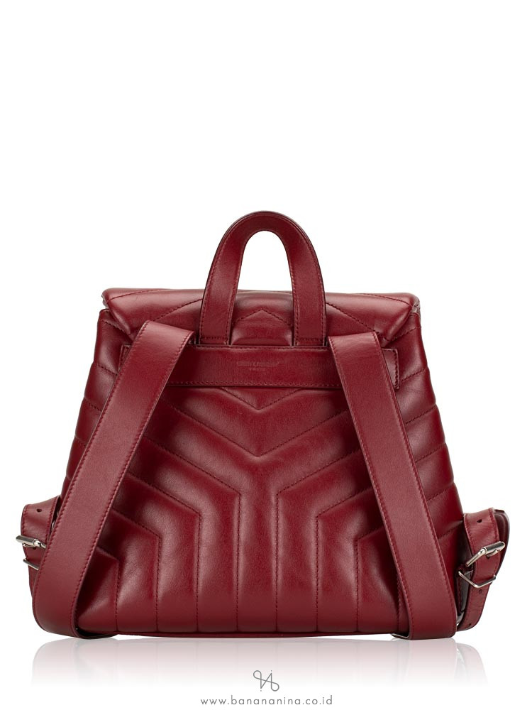 SAINT LAURENT Loulou Small Backpack Red