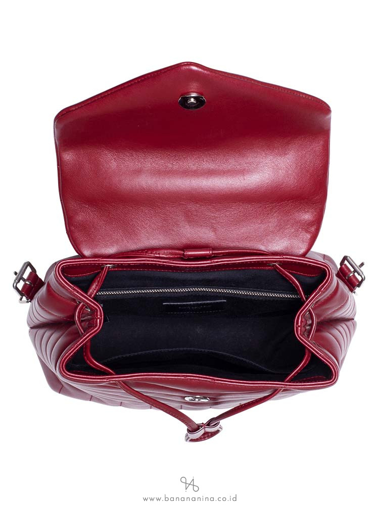 SAINT LAURENT Loulou Small Backpack Red