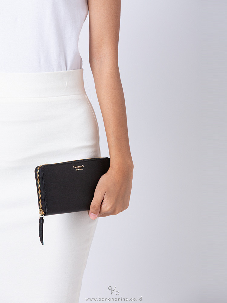 KATE SPADE Cameron Leather Zip Wallet Black