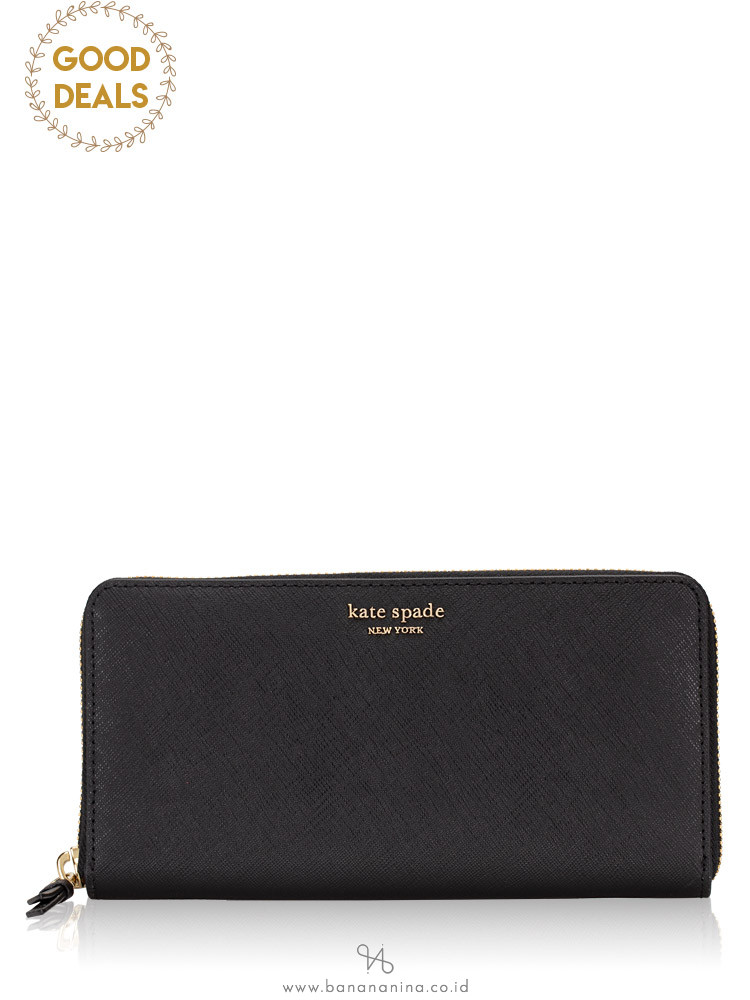 KATE SPADE Cameron Leather Zip Wallet Black