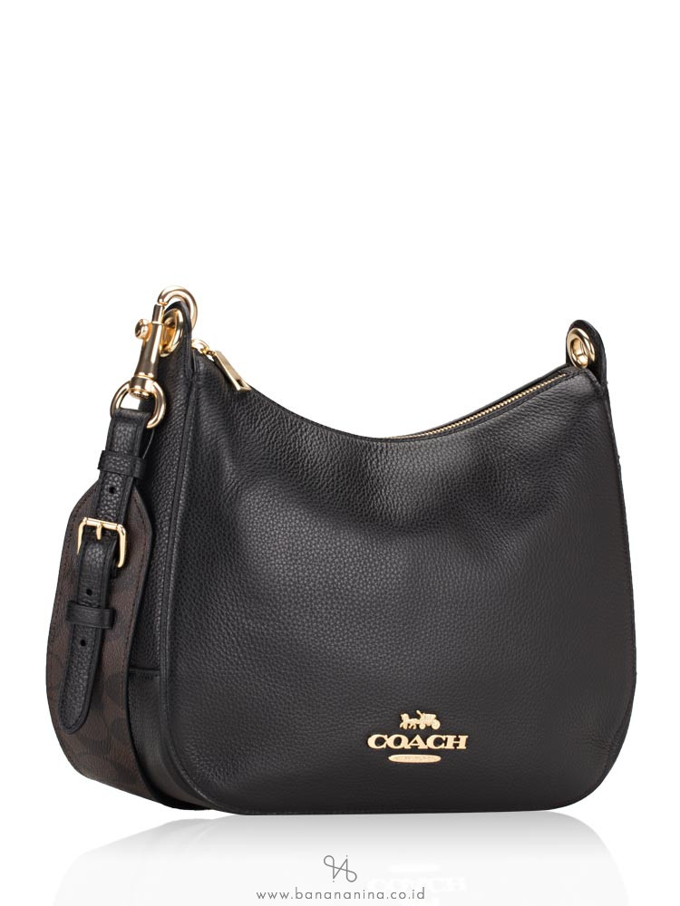 COACH 77980 Jes Leather Hobo Black