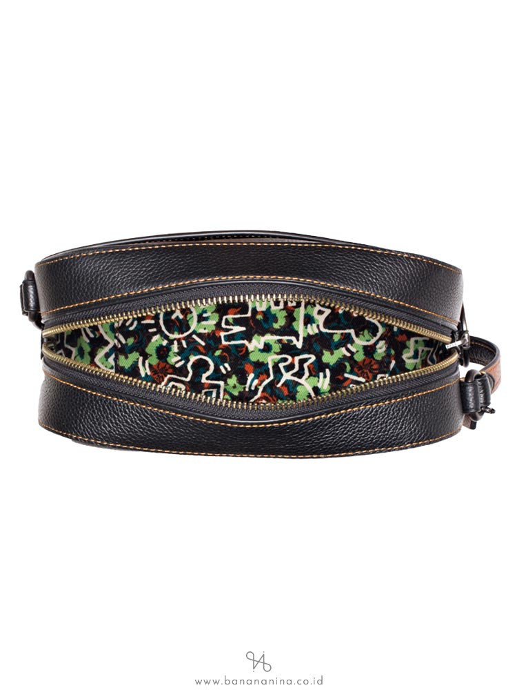 COACH 28648 Keith Haring Crazy Dog Camera Bag Black
