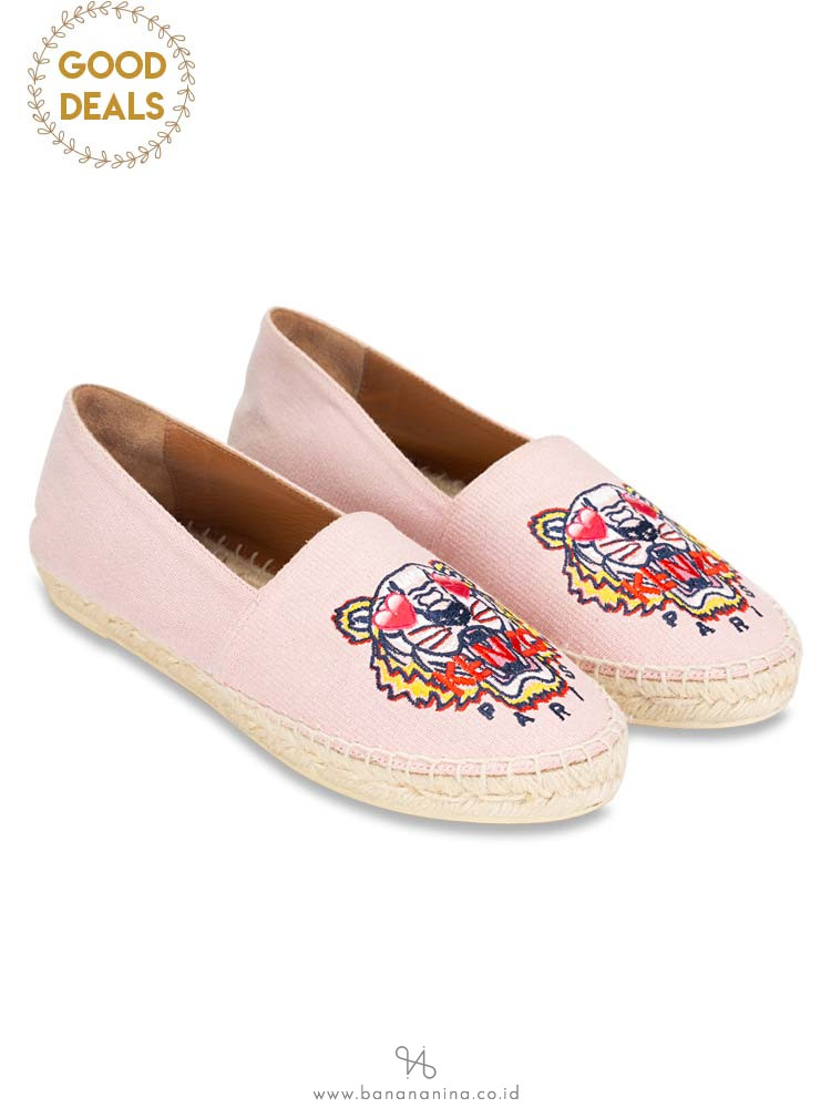 KENZO Tiger Canvas Espadrille Light Pink Sz 36