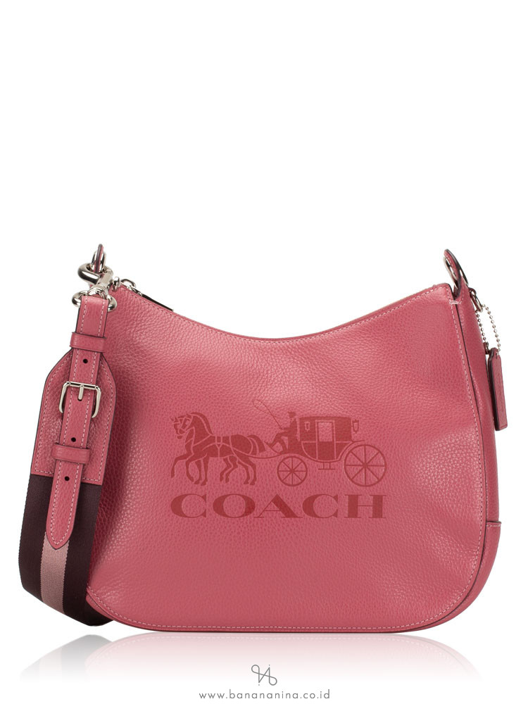 COACH 72702 Jes Leather Hobo Rouge