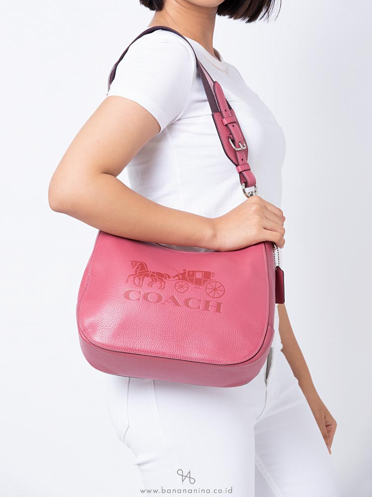 COACH 72702 Jes Leather Hobo Rouge