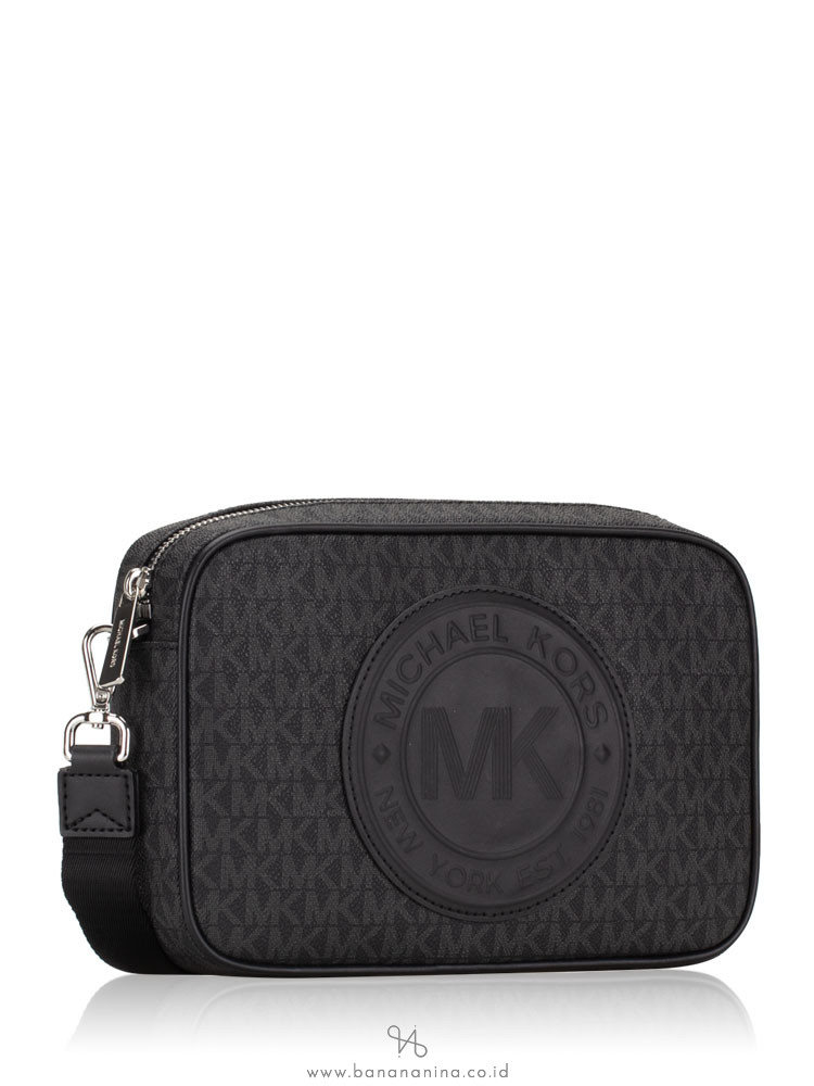 MICHAEL KORS Fulton Monogram Sport Logo Large Crossbody Black