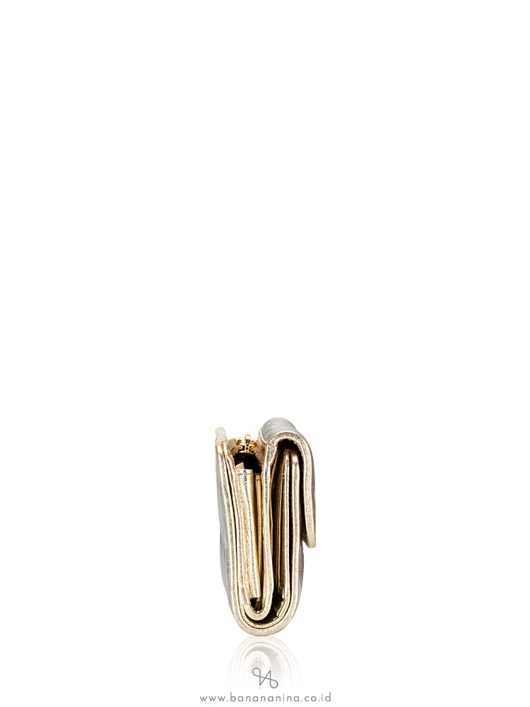 MIU MIU 5ML225 Matelasse Medium Wallet Silver
