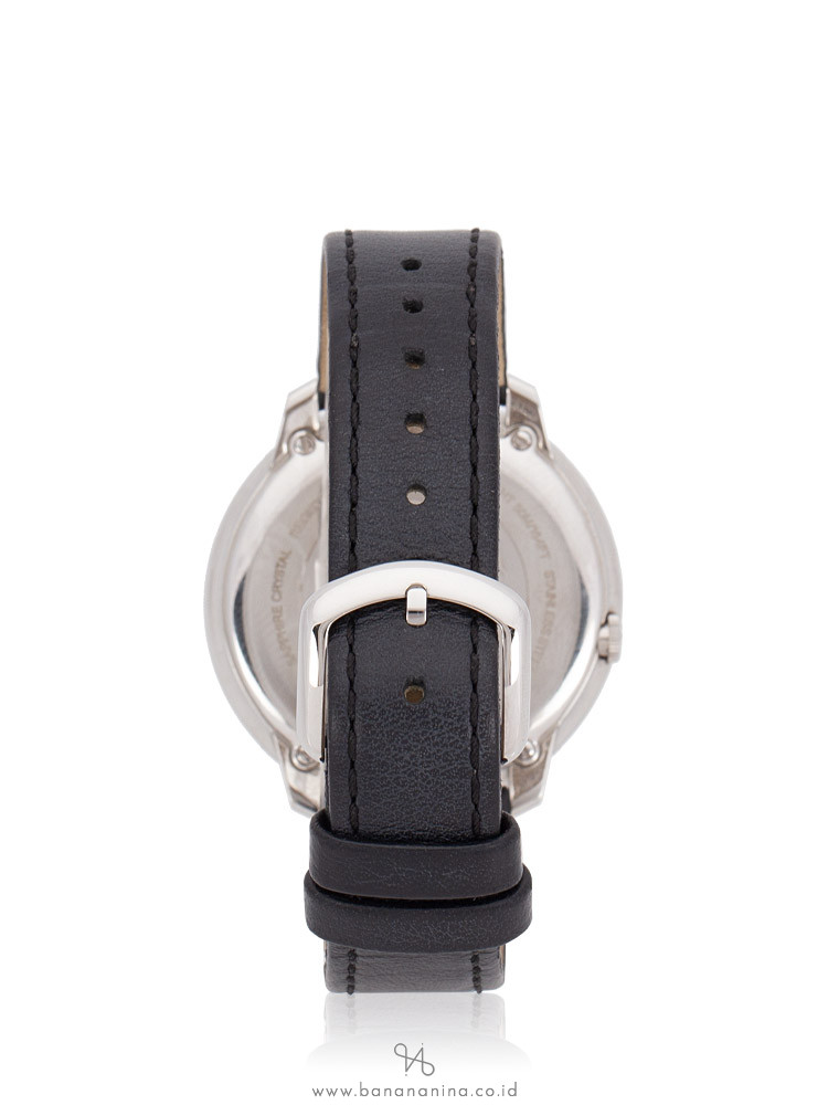 FENDI Runaway Leather Watch Black Silver