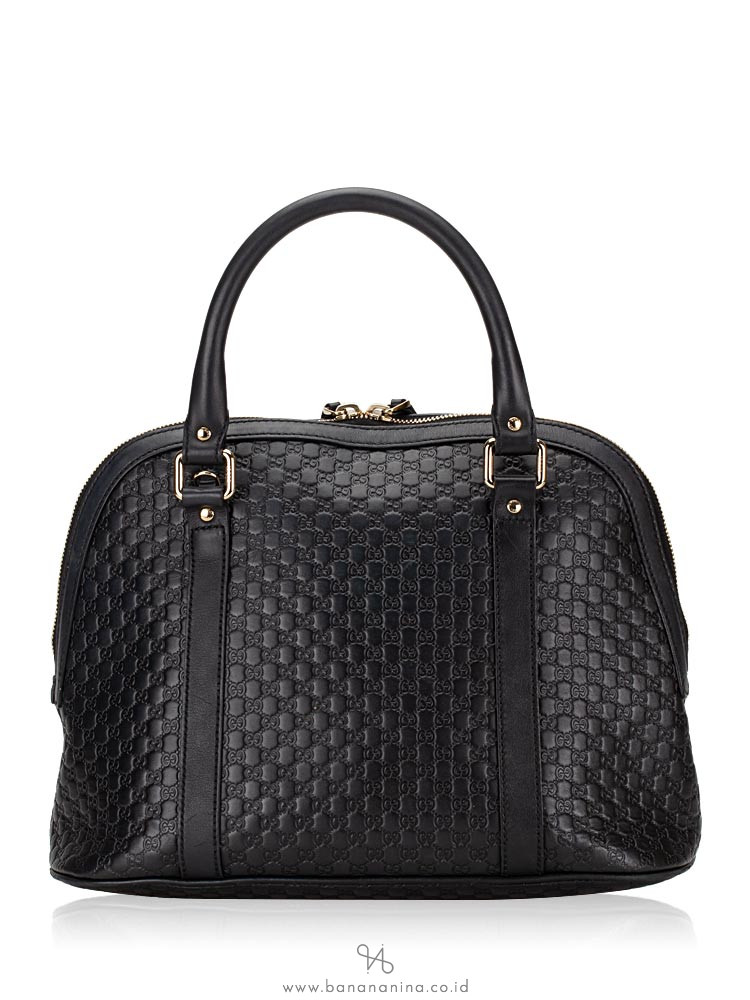 GUCCI Micro Guccissima Medium Dome Satchel Black