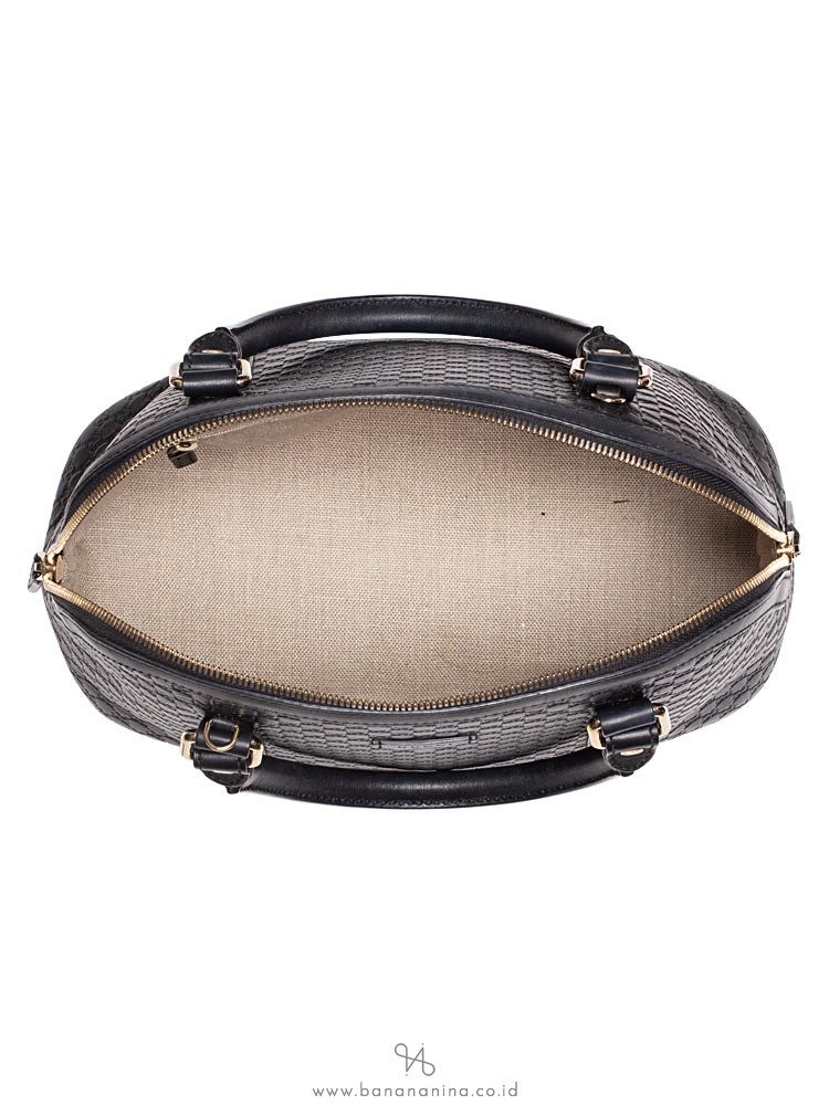 GUCCI Micro Guccissima Medium Dome Satchel Black