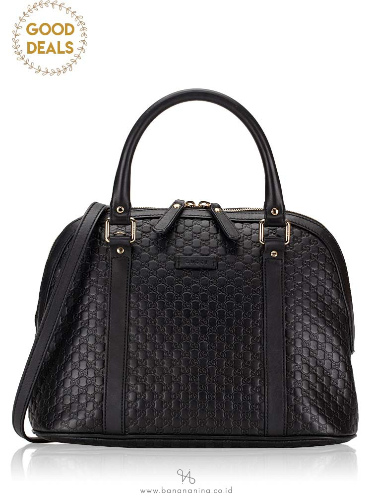 GUCCI Micro Guccissima Medium Dome Satchel Black