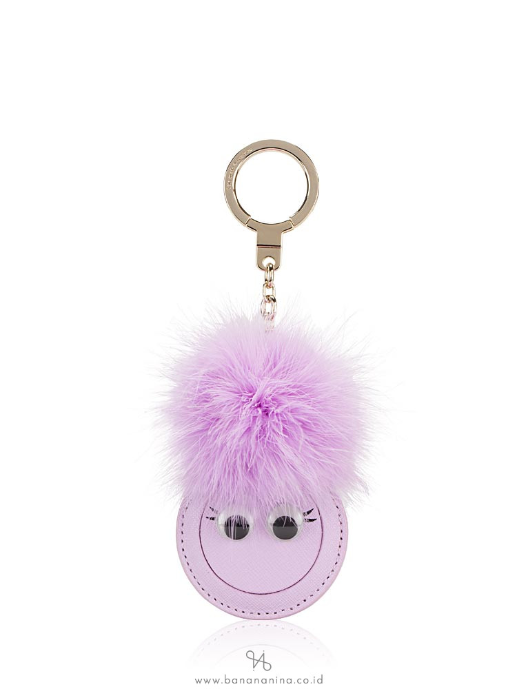 KATE SPADE Mirror Monster Pig Key Fob Blue Violet