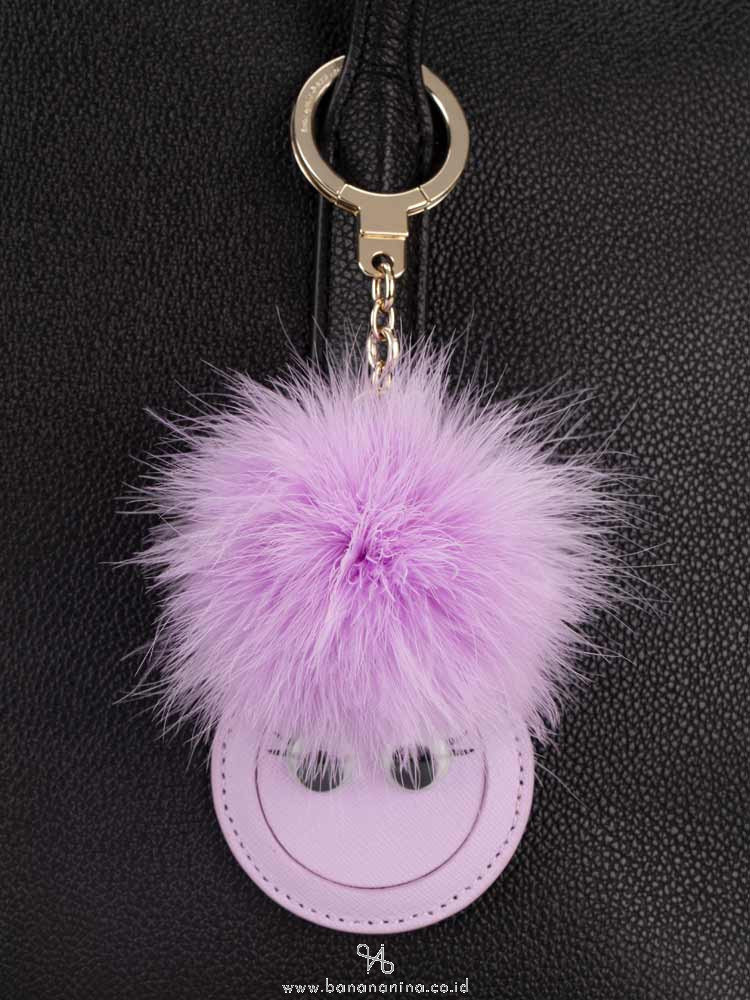 KATE SPADE Mirror Monster Pig Key Fob Blue Violet