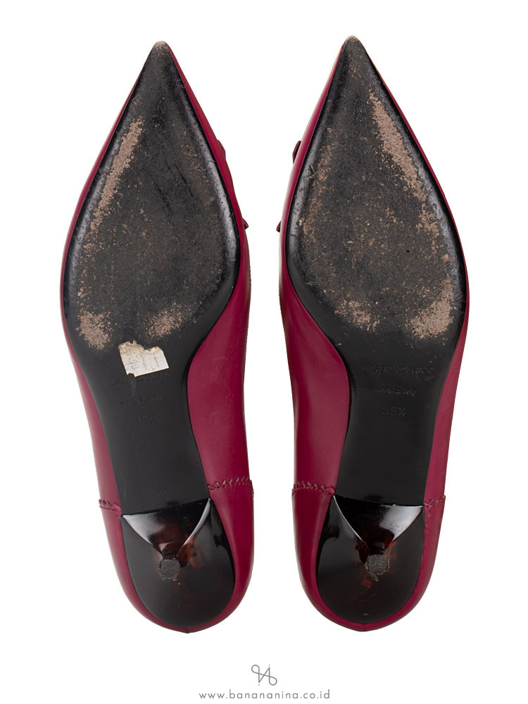 BURBERRY Pointy Kitten Heels Magenta Sz 36.5
