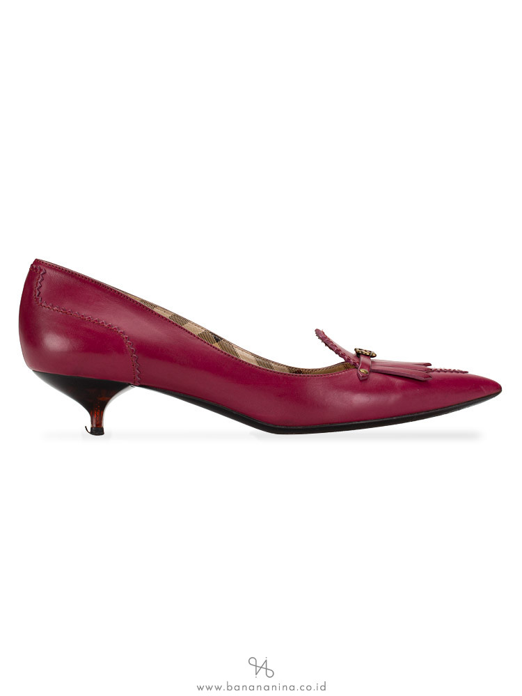 BURBERRY Pointy Kitten Heels Magenta Sz 36.5