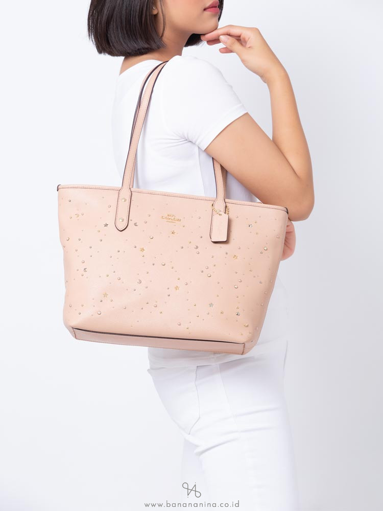 COACH 29129 Celestial Crossgrain City Zip Tote Beechwood