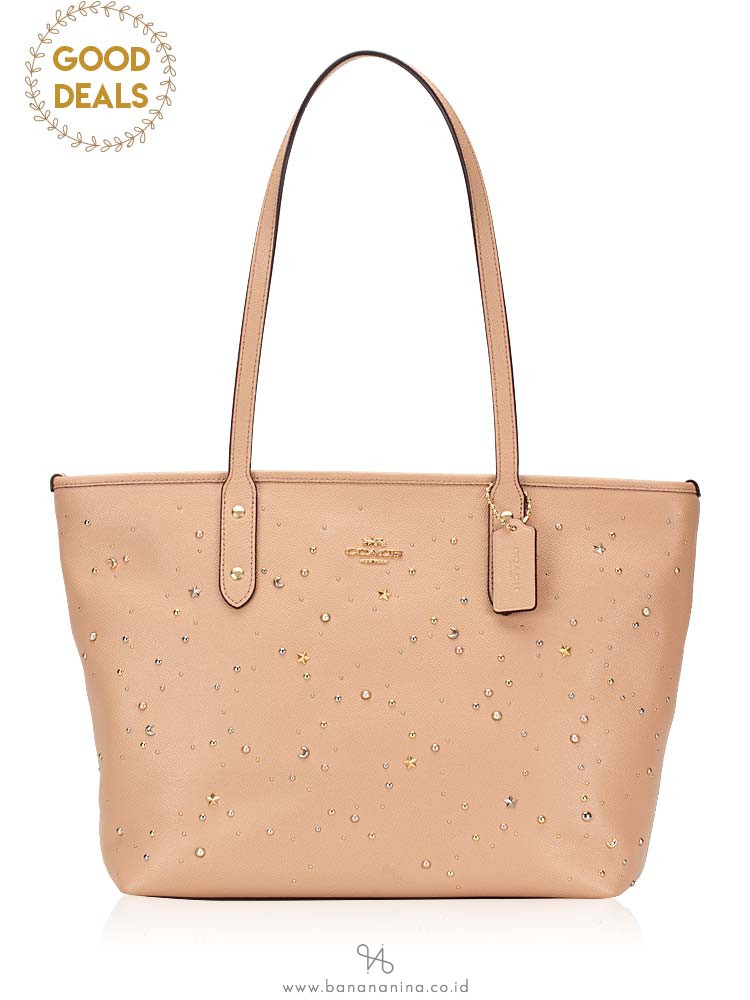 COACH 29129 Celestial Crossgrain City Zip Tote Beechwood