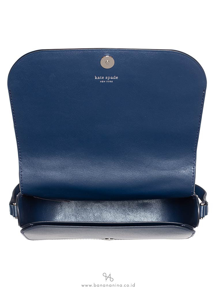 KATE SPADE Nadine Patchwork Medium Flap Shoulder Bag Petrol Blue Lavender Mist