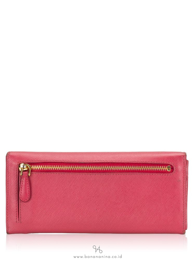 PRADA 1M1132 Saffiano Metal Wallet Peonia