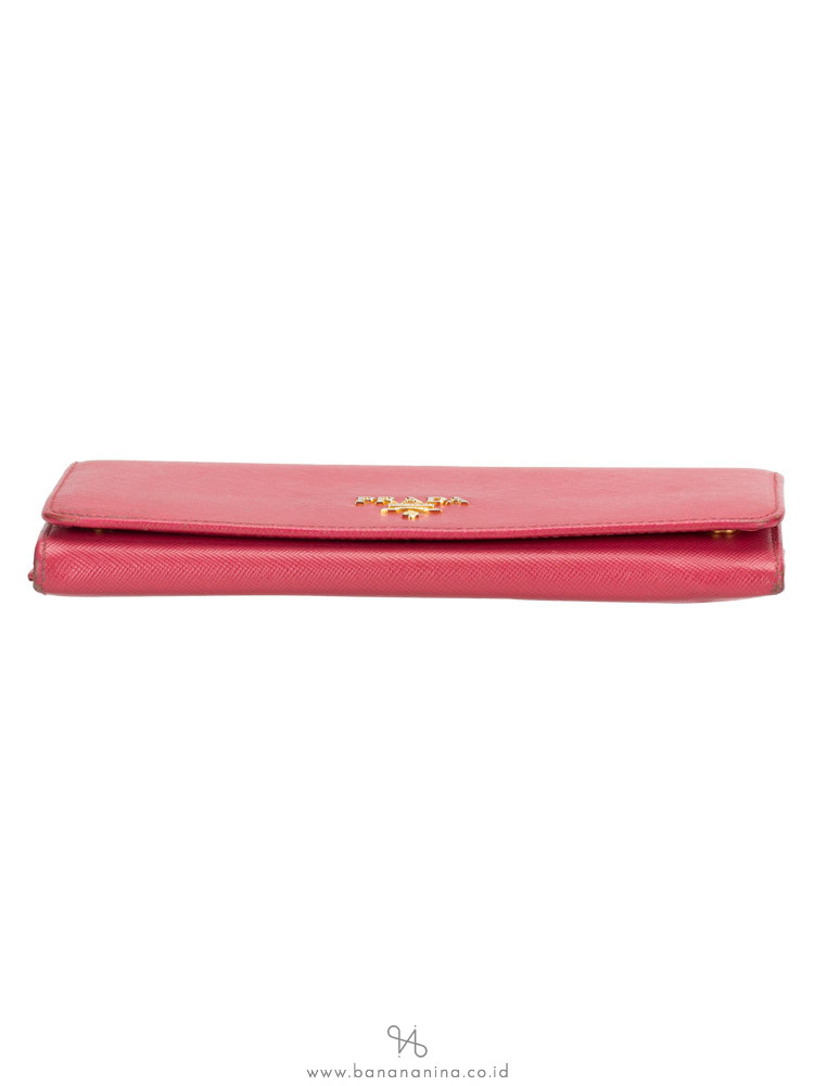PRADA 1M1132 Saffiano Metal Wallet Peonia