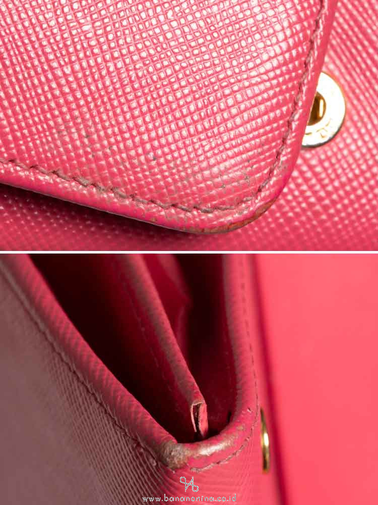 PRADA 1M1132 Saffiano Metal Wallet Peonia