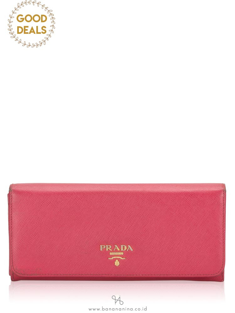 PRADA 1M1132 Saffiano Metal Wallet Peonia