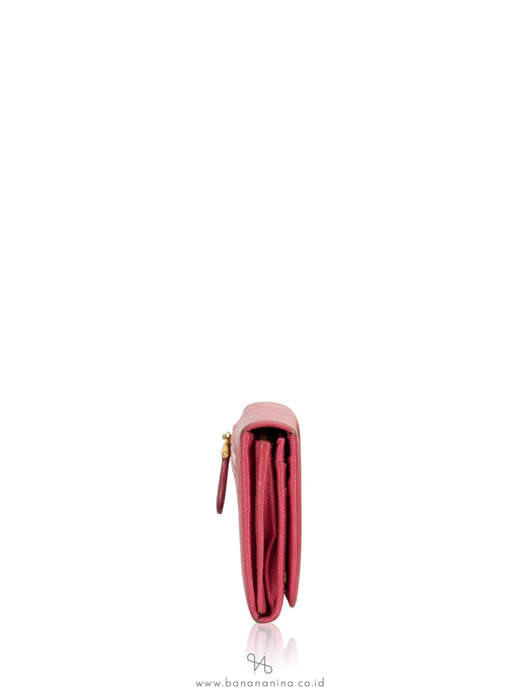 PRADA 1M1132 Saffiano Metal Wallet Peonia