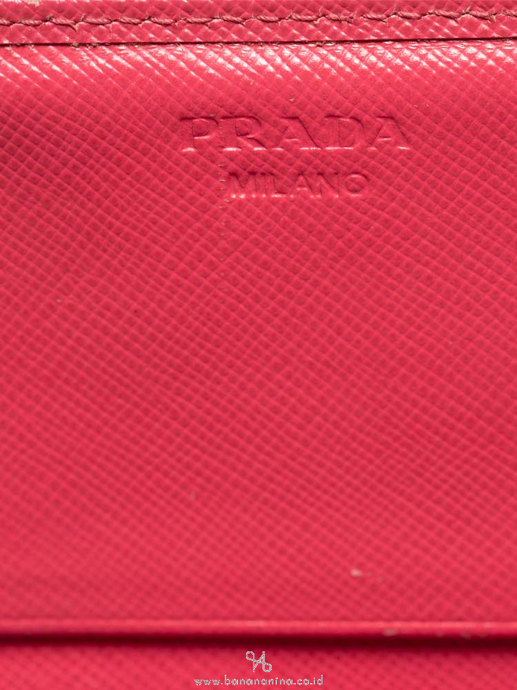 PRADA 1M1132 Saffiano Metal Wallet Peonia