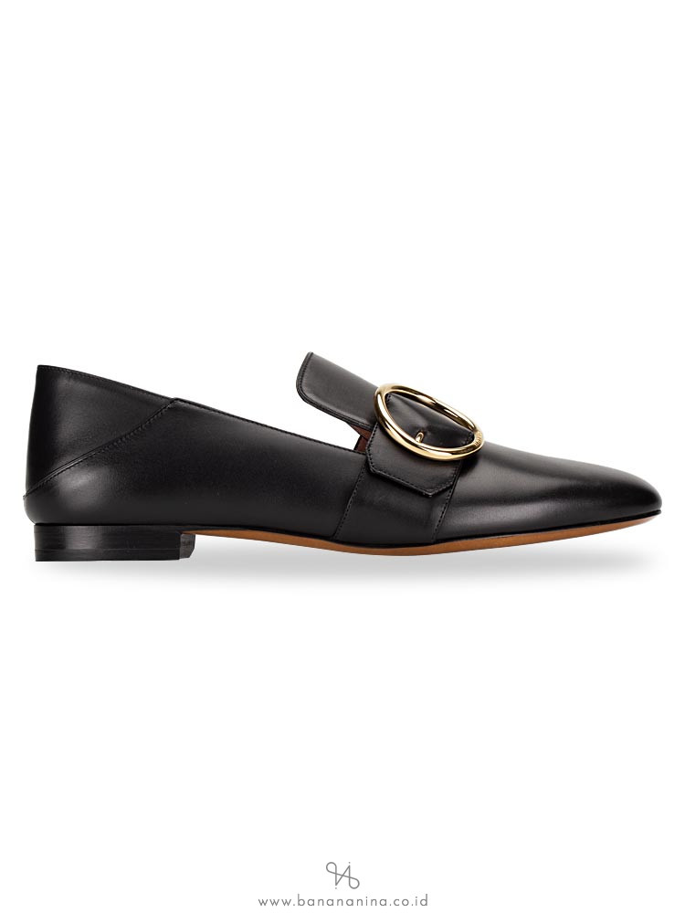 BALLY Lottie Leather Loafers Black Sz 38