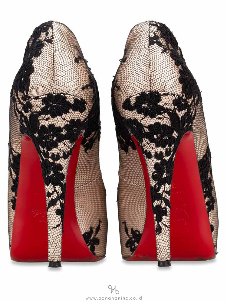 CHRISTIAN LOUBOUTIN 120 Hyper Prive Crepe Satin Heels Black Sz 39