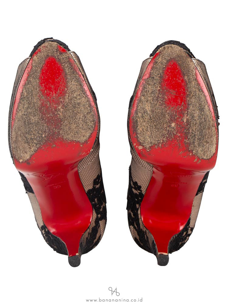 CHRISTIAN LOUBOUTIN 120 Hyper Prive Crepe Satin Heels Black Sz 39