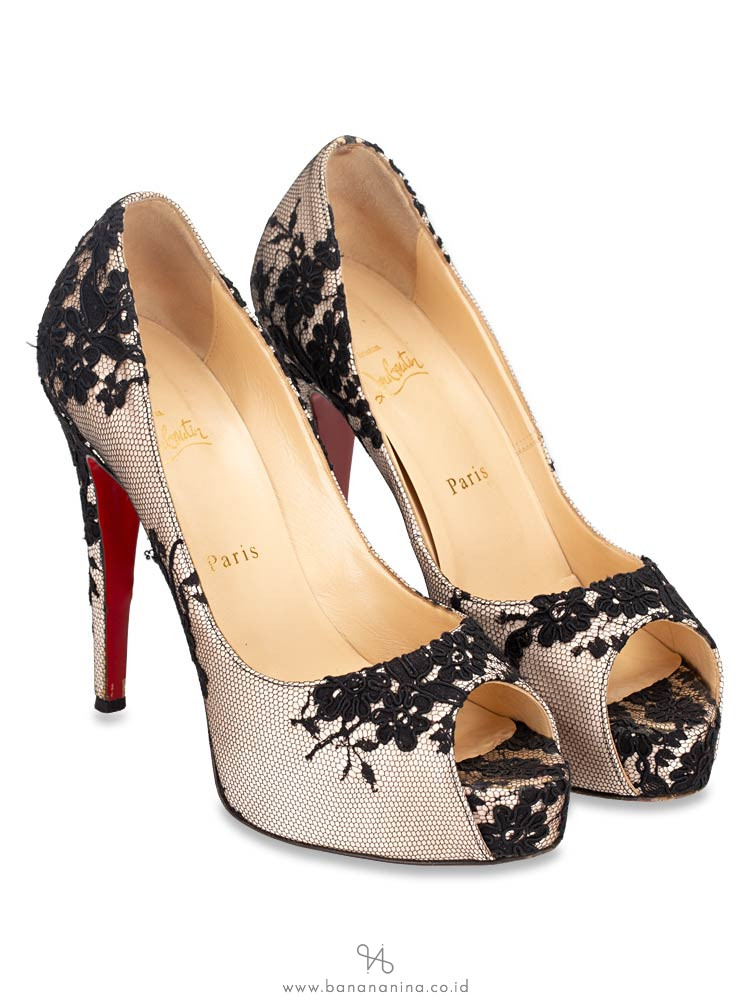 CHRISTIAN LOUBOUTIN 120 Hyper Prive Crepe Satin Heels Black Sz 39