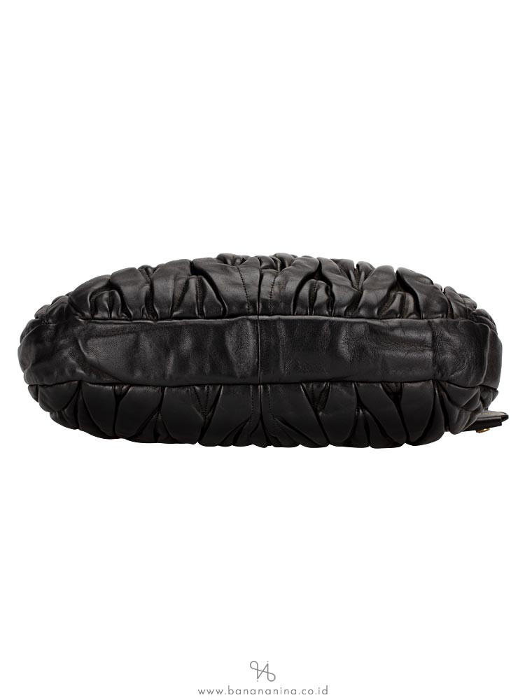 MIU MIU Matelasse Lux Leather Coffer Bag Black